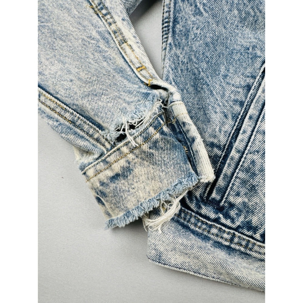 Vintage 80s Lee Riders 153438 USA Denim Trucker Jacket Medium Faded Distressed - Picture 6 of 14